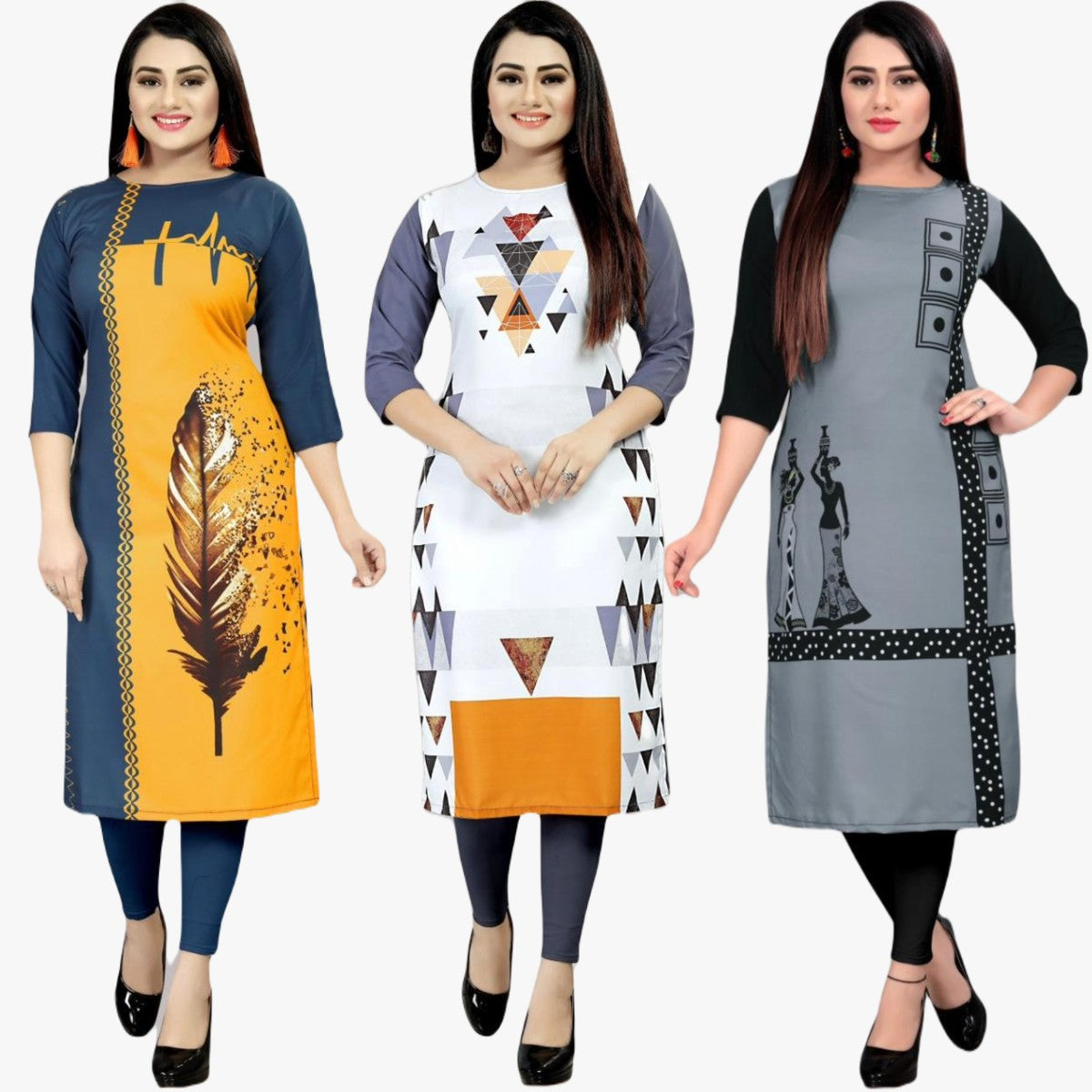 Admirable Printed Combo Kurtis (Pack of 3)