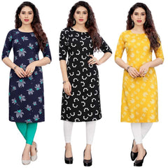 Superlative Printed Combo Kurtis (Pack of 3)