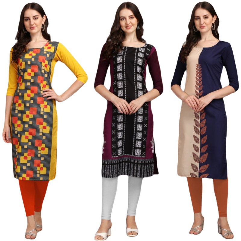 Vivacious Printed Combo Kurtis (Pack of 3)