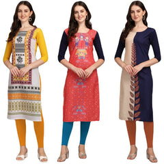 Adorable Printed Combo Kurtis (Pack of 3)