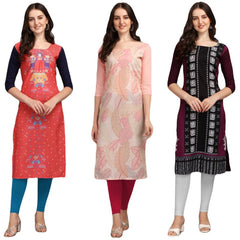 Blooming Printed Combo Kurtis (Pack of 3)