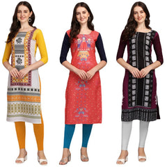 Appealing Printed Combo Kurtis (Pack of 3)