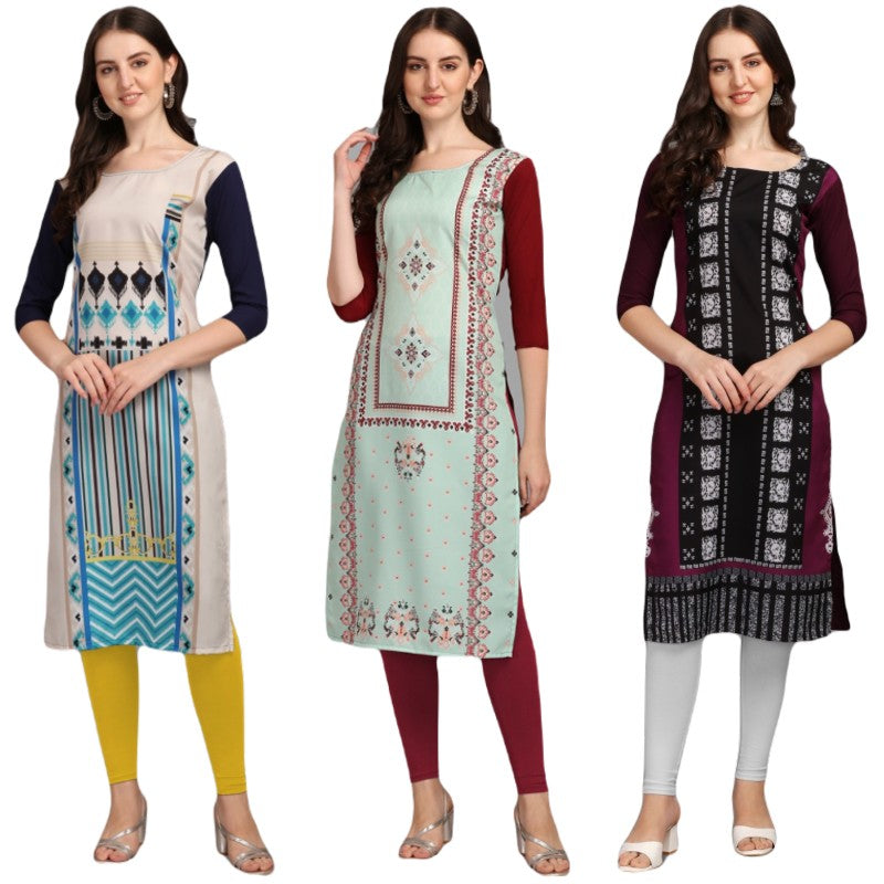 Elegant Printed Combo Kurtis (Pack of 3)