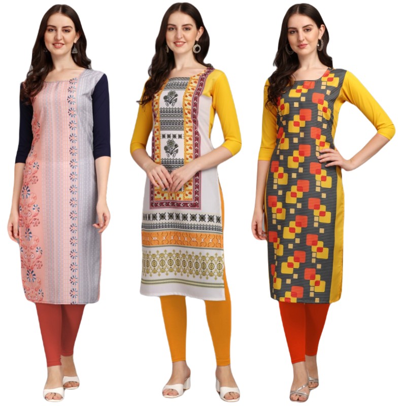 Good-looking Printed Combo Kurtis (Pack of 3)