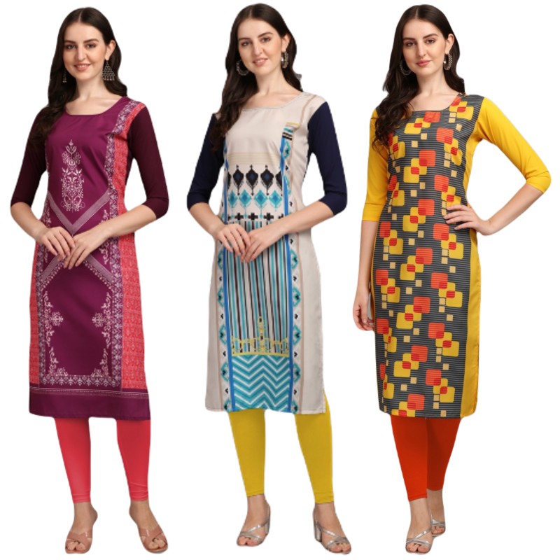 Marvelous Printed Combo Kurtis (Pack of 3)