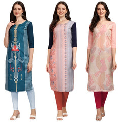 Splendid Printed Combo Kurtis (Pack of 3)