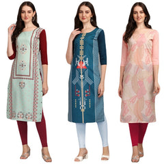 Debonair Printed Combo Kurtis (Pack of 3)