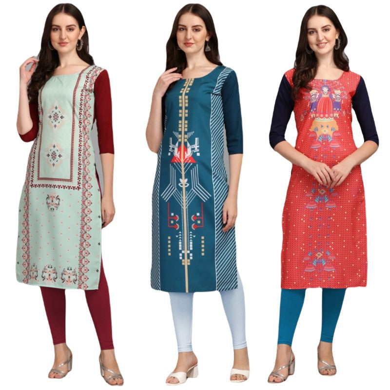 Seemly  Printed Combo Kurtis (Pack of 3)