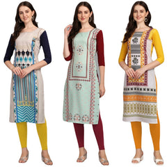 Prepossessing Printed Combo Kurtis (Pack of 3)