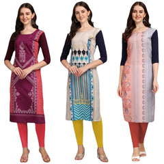 Iissome Printed Combo Kurtis (Pack of 3)