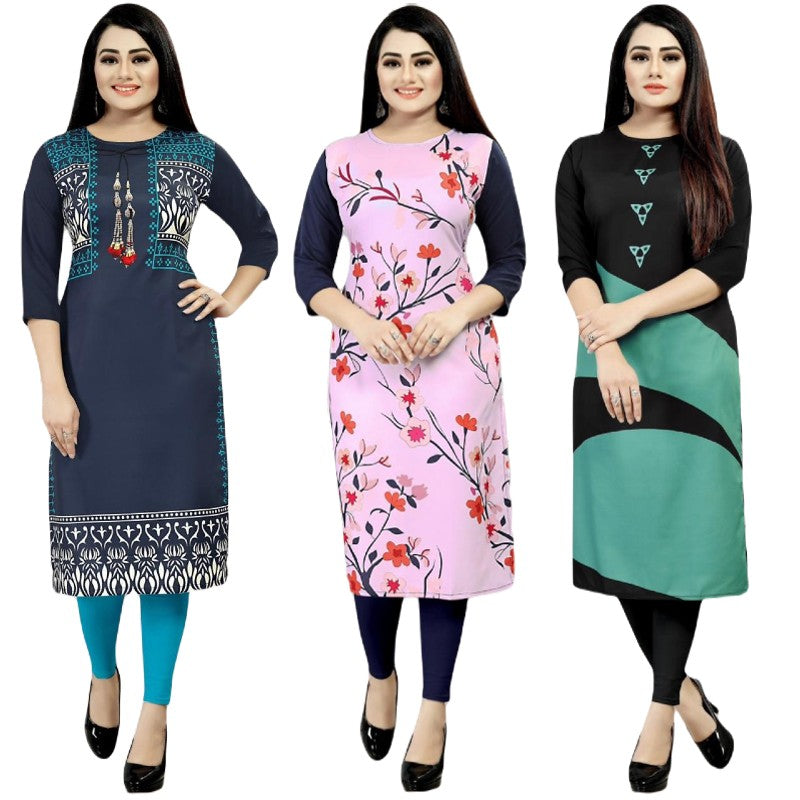 Comely Printed Combo Kurtis (Pack of 3)