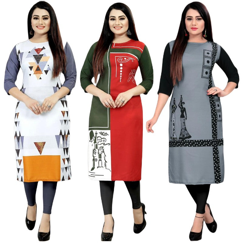 Grand  Printed Combo Kurtis (Pack of 3)