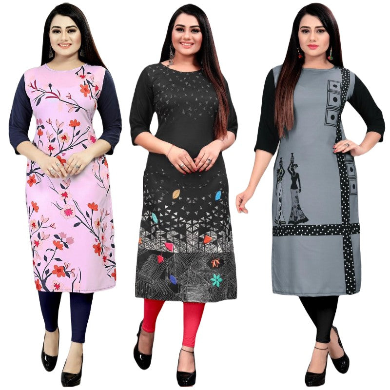 Marvelous Printed Combo Kurtis (Pack of 3)