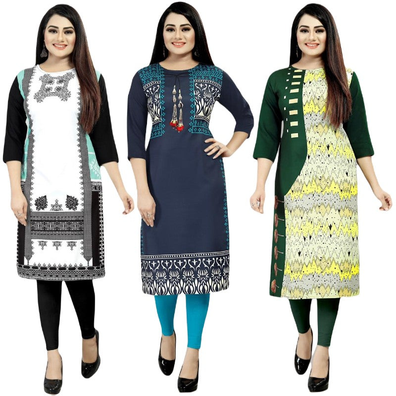 Stunning Printed Combo Kurtis (Pack of 3)