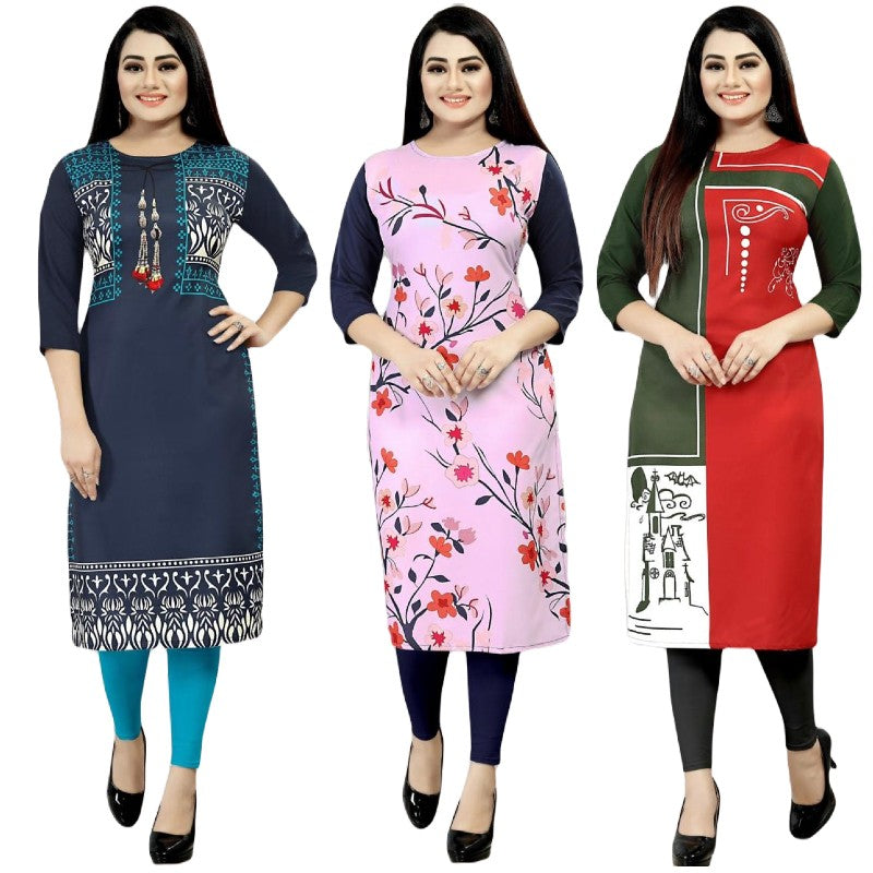 Angelic Printed Combo Kurtis (Pack of 3)