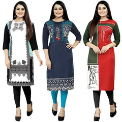 Beauteous Printed Combo Kurtis (Pack of 3)