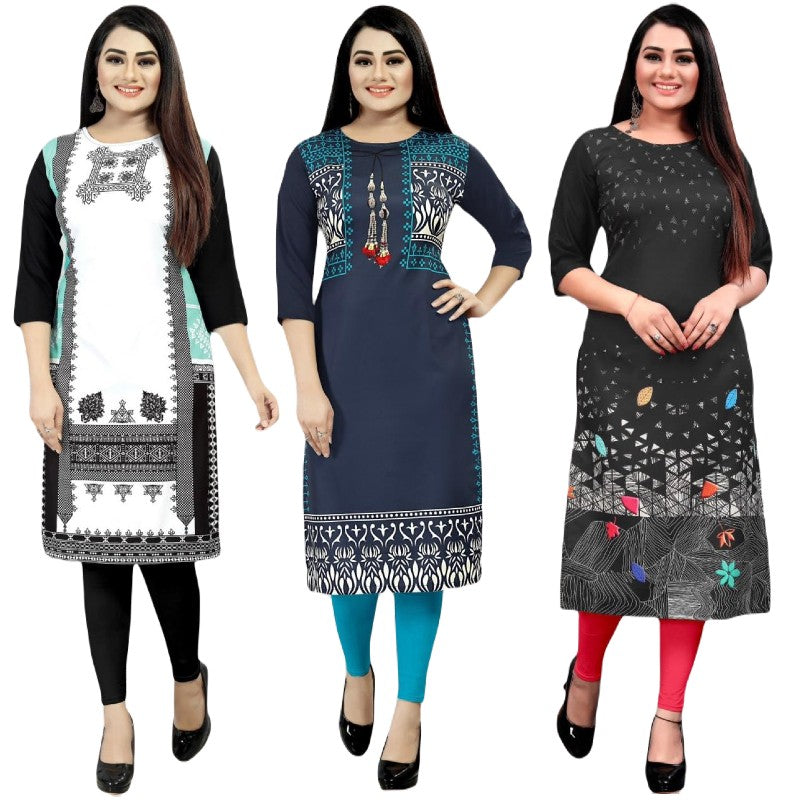 Fetching Printed Combo Kurtis (Pack of 3)